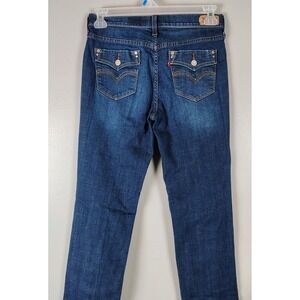 Levis 505 Straight Leg Jeans Dark Wash Blue Flap Pocket western cowgirl 10L W30